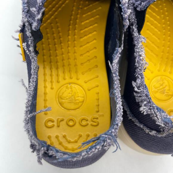 CROCS Men\'s Casual Santa Cruz Slip-on Loafers Navy Blue Size 9